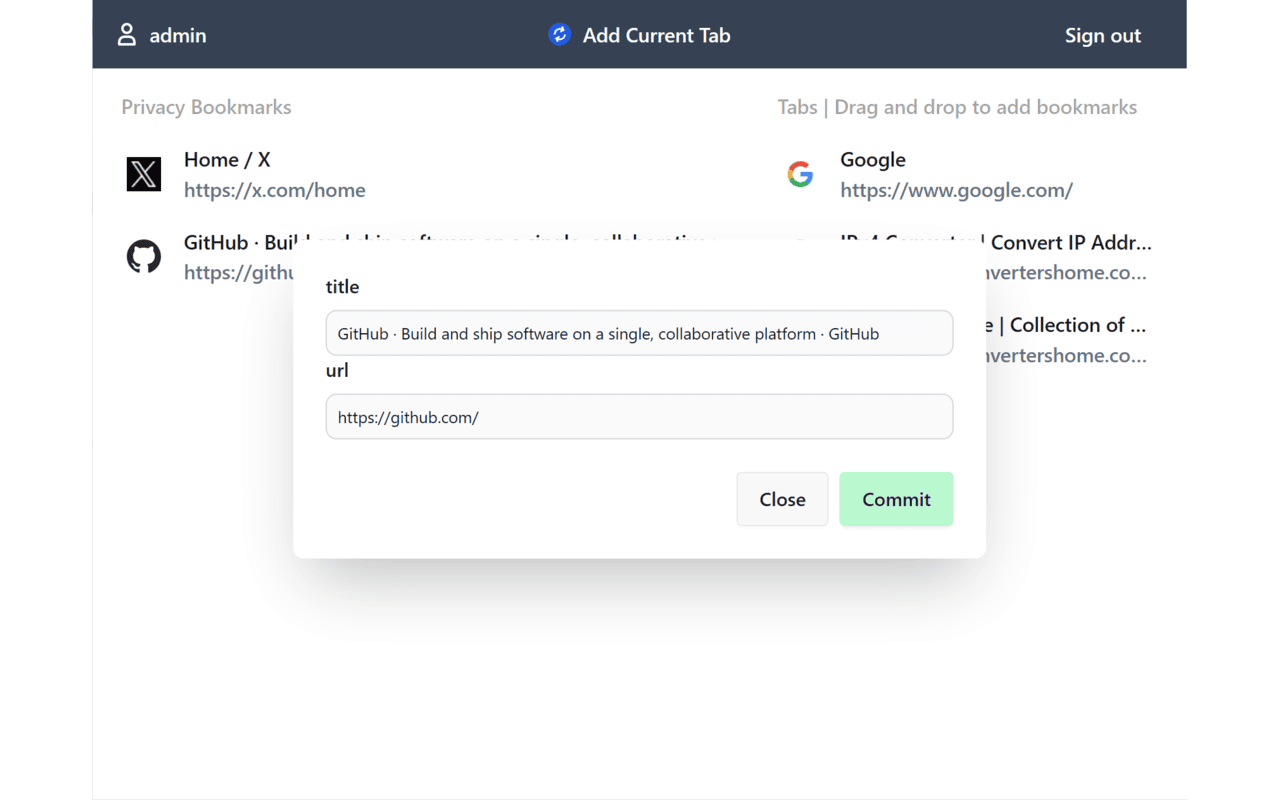 Privacy Bookmarks - 截图 2
