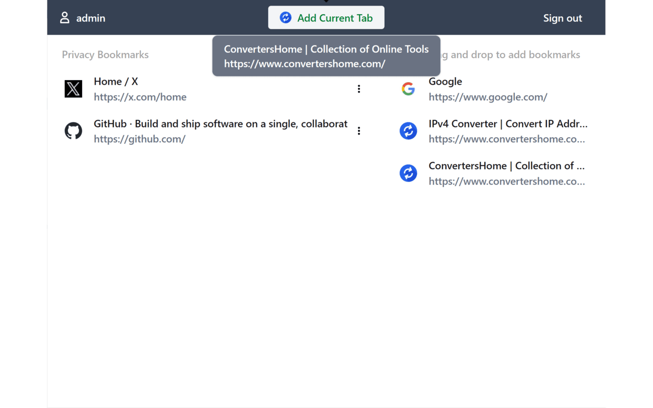 Privacy Bookmarks - 截图 4
