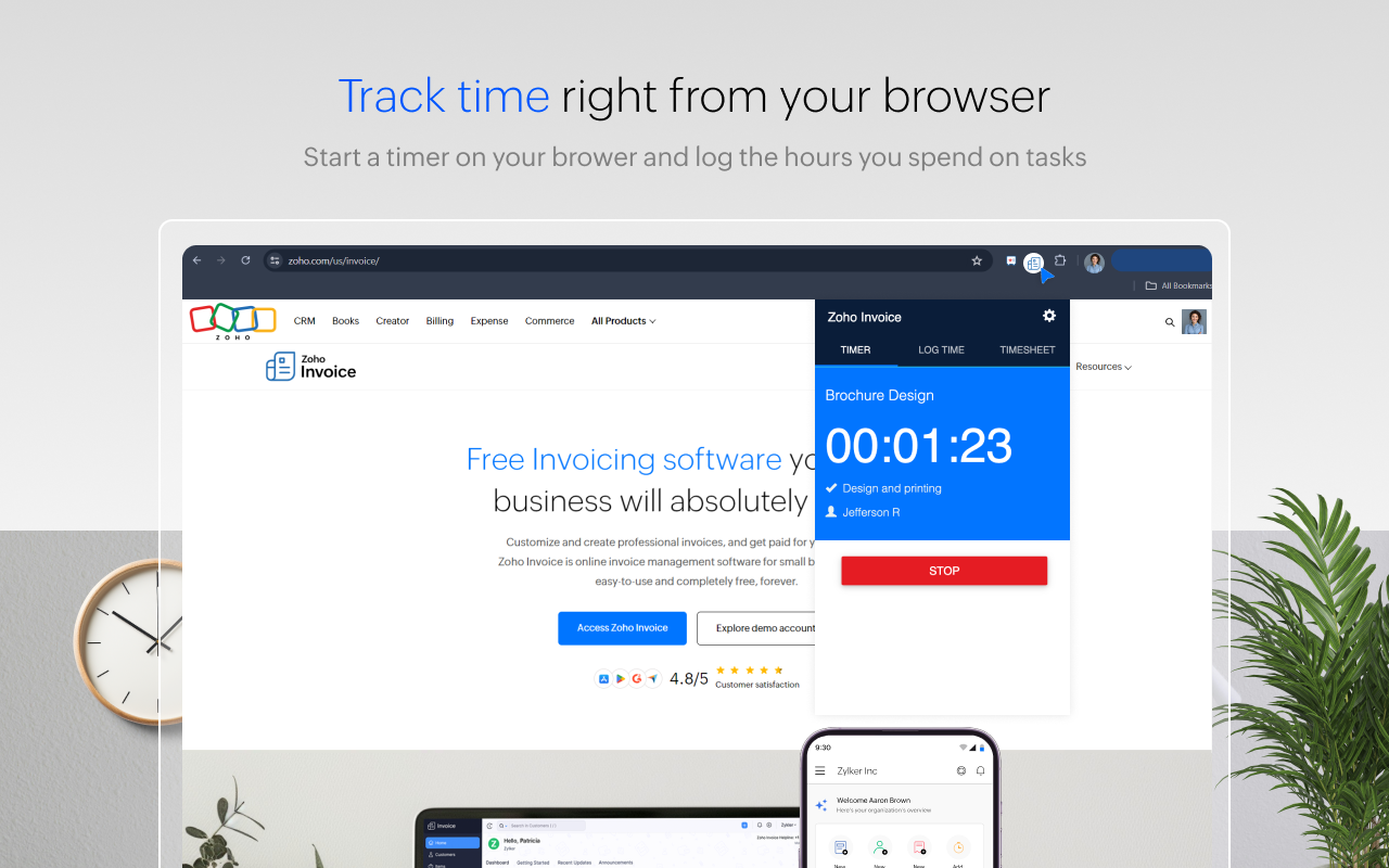 Zoho Invoice Timer - 截图 3