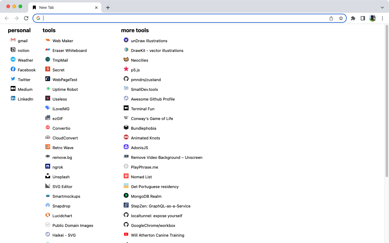 New Tab Page Bookmarks - 截图 1
