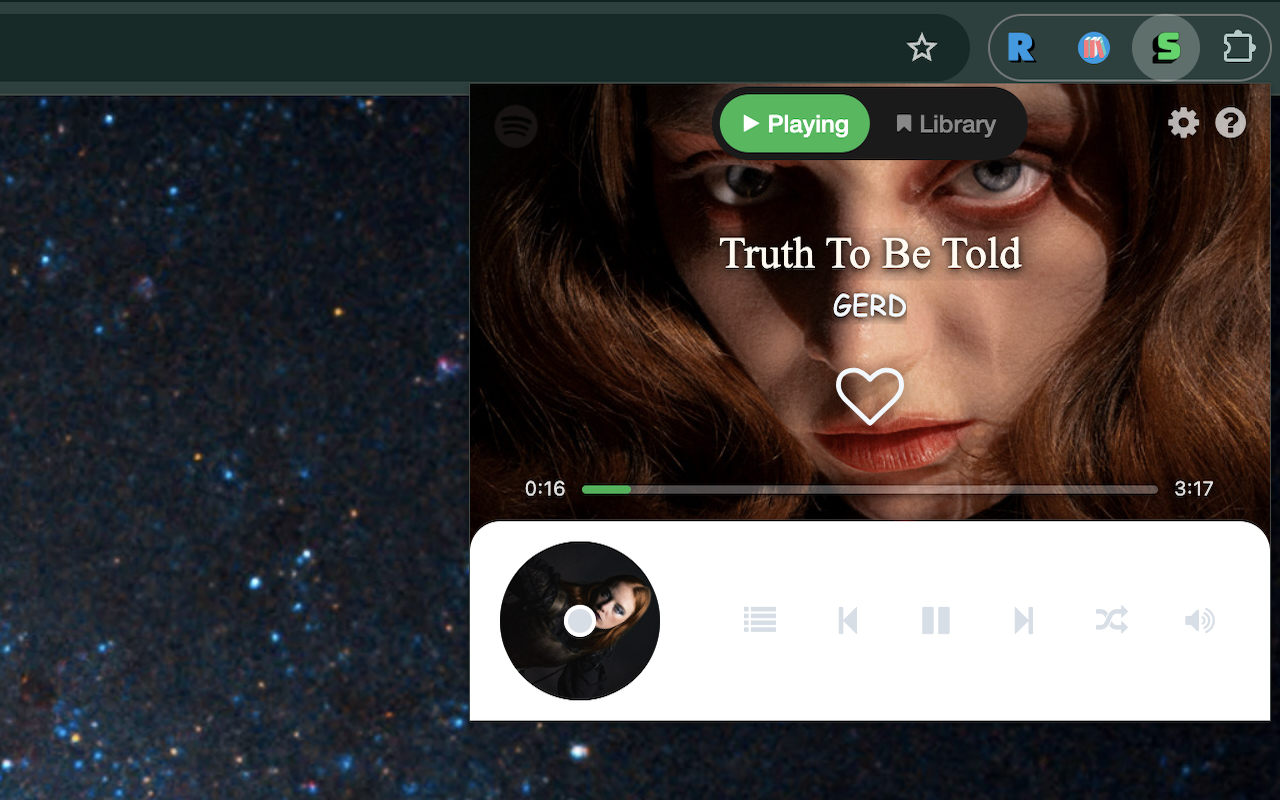 Spotify on Chrome: A mini Spotify player - 截图 2