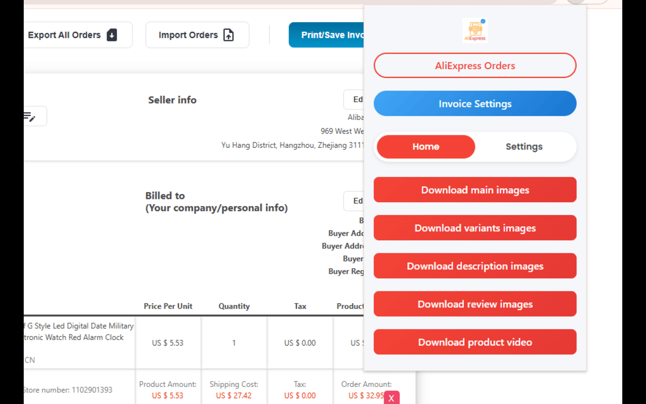 Ali Invoice - Download Aliexpress Invoice - 截图 3