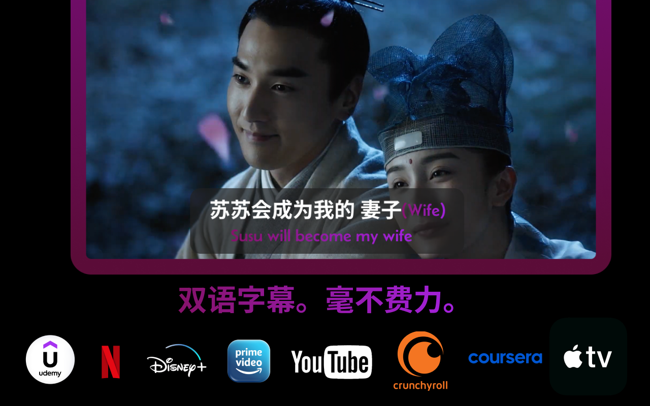 Funlingo - Netflix、Prime Video 和 YouTube 双字幕 - 截图 2