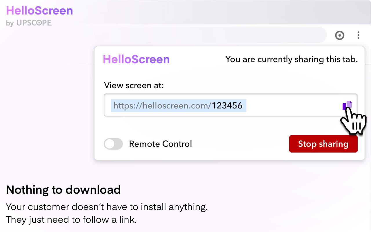 HelloScreen Screen Sharing for Chrome - 截图 4