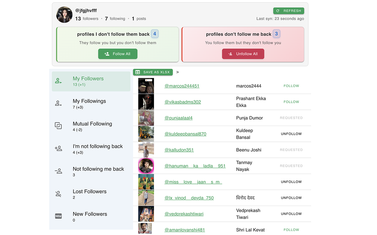 Unfollower Tracker for IG - 截图 1