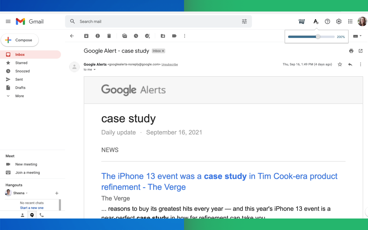 Email Zoom Text Reader by cloudHQ - 截图 4