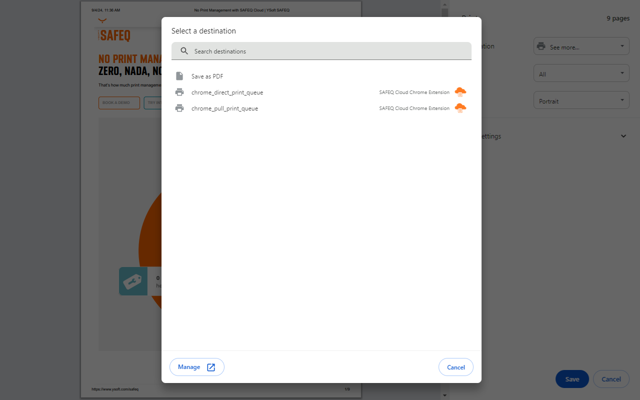 SAFEQ Cloud Chrome Extension - 截图 2