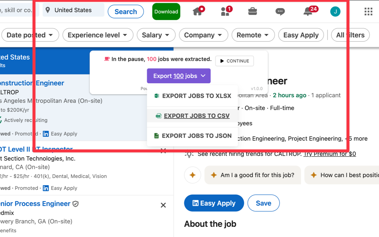 Job Scraper for LinkedIn™ - 截图 3