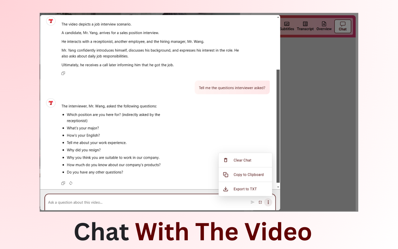 Tubelator: AI Subtitles, Summaries & Transcript Export for YouTube - 截图 3