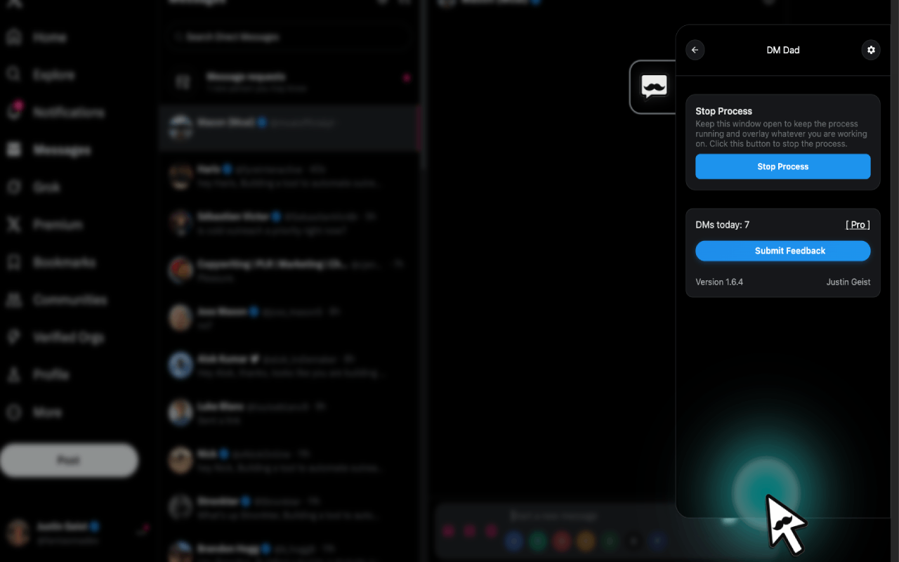DM Dad - Automate X (Twitter) and Reddit Messages - 截图 2