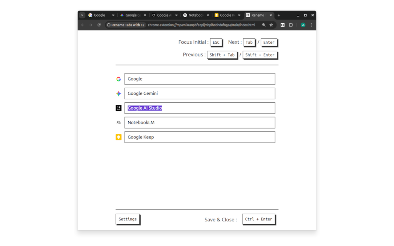 Rename Tabs with F2 - 截图 2