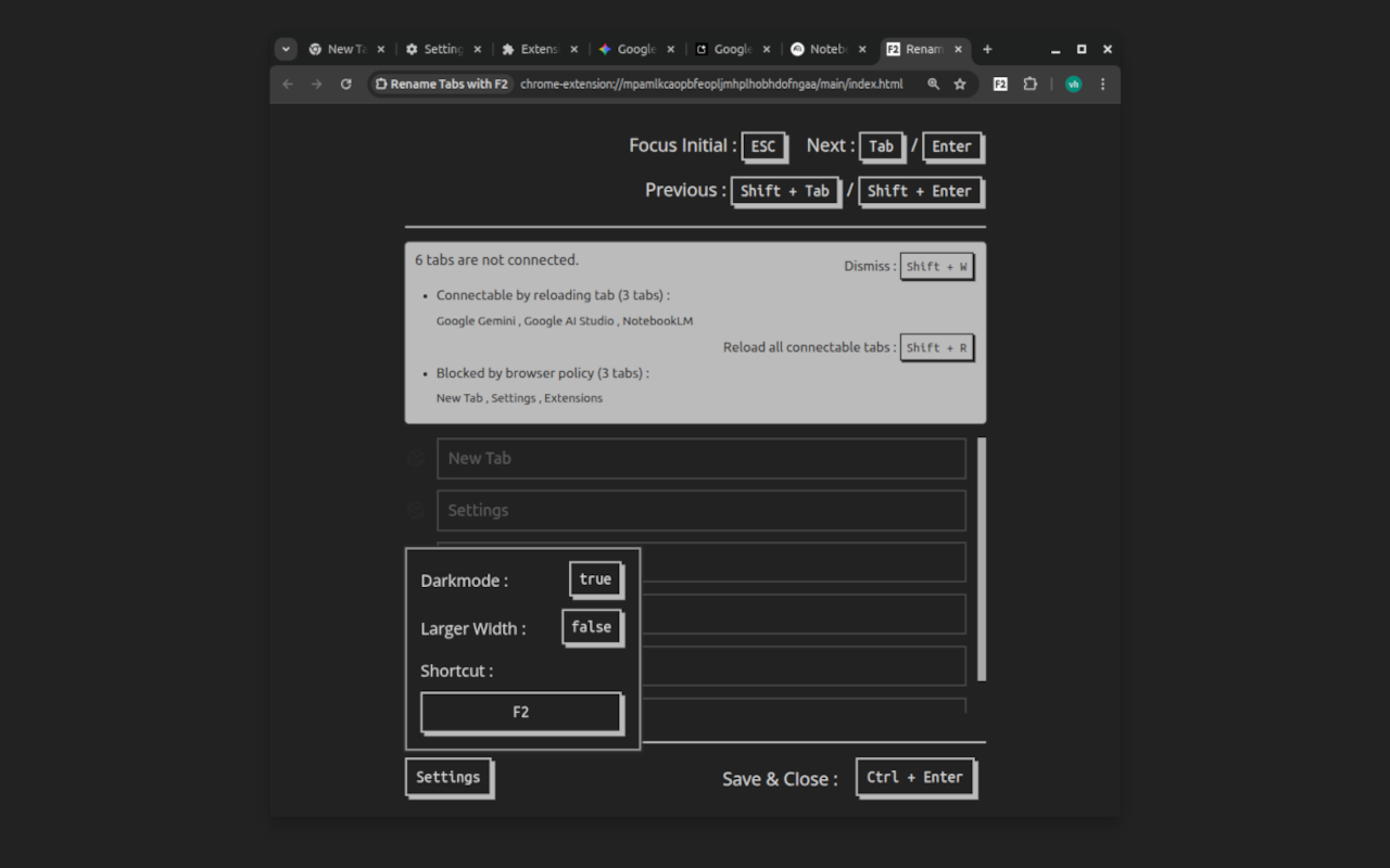 Rename Tabs with F2 - 截图 3