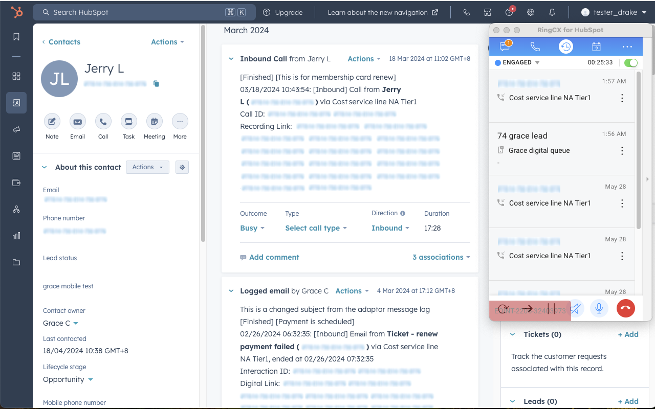 RingCentral RingCX for HubSpot - 截图 4
