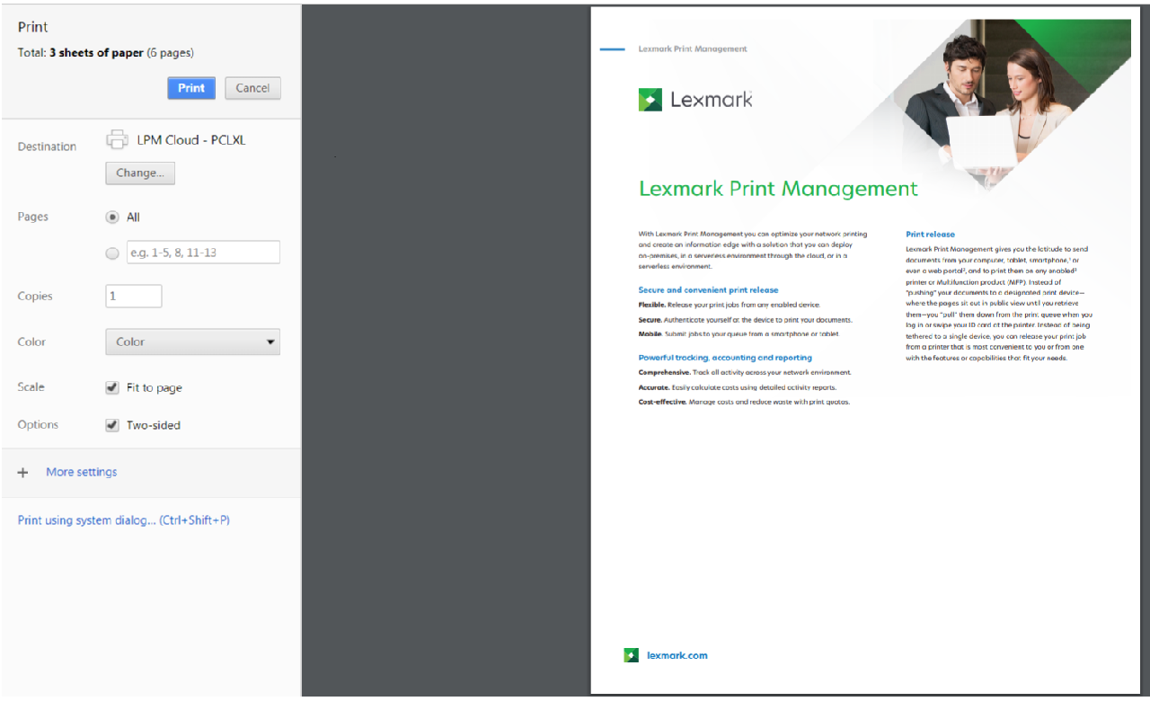 Lexmark Cloud Print Management for Chrome - 截图 1