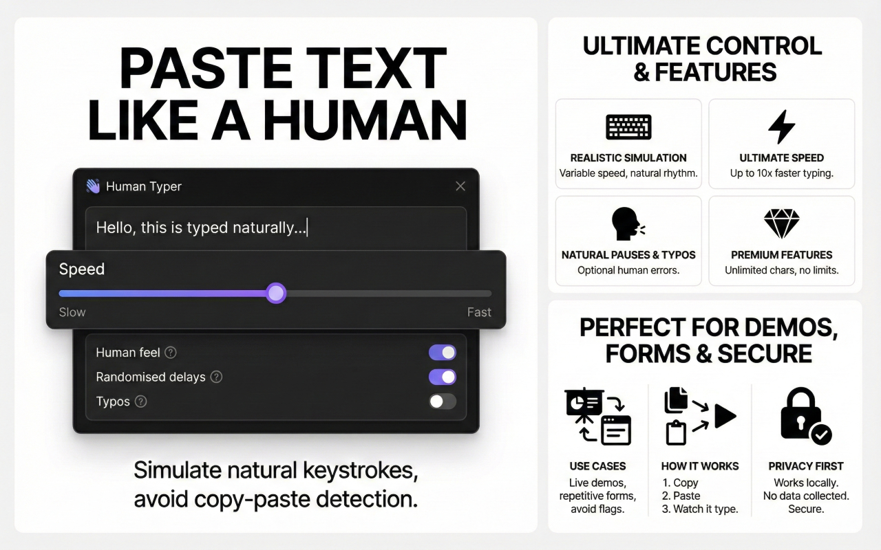 HumanTyper：逼真的自动打字 - 截图 2