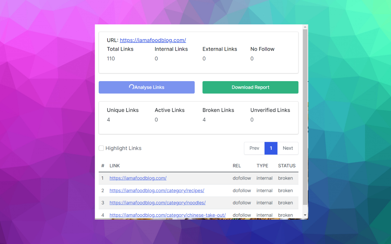 SEO LinkChecker — Follows, External & Internal - 截图 4