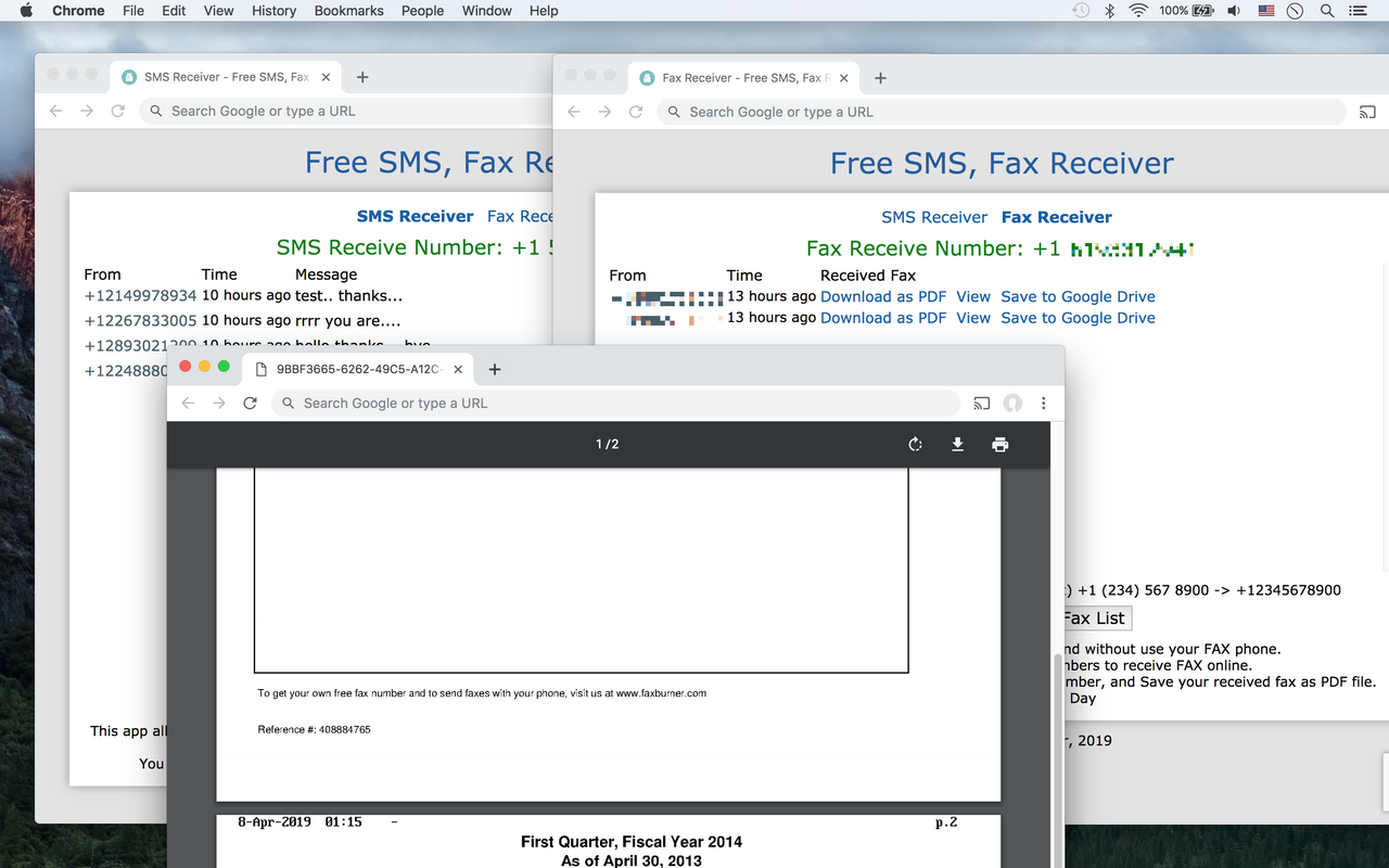 Free SMS, Fax Receiver - 截图 1