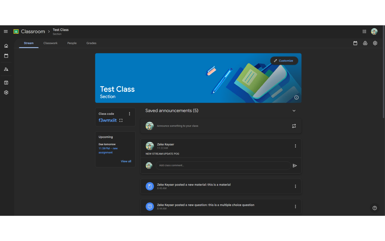 Google Classroom Dark Mode - 截图 2