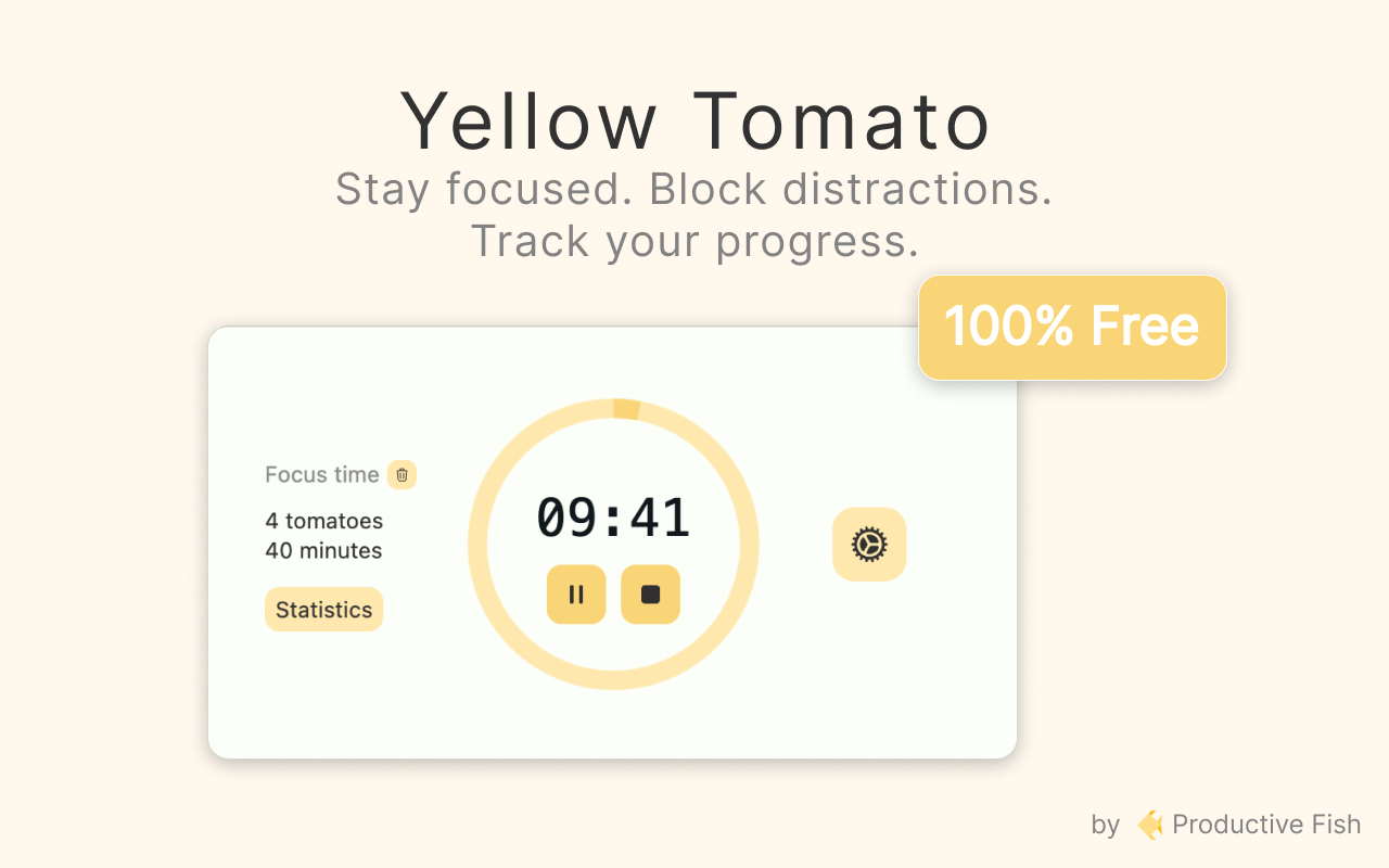 Yellow Tomato — Pomodoro Timer & Site Blocker - 截图 4