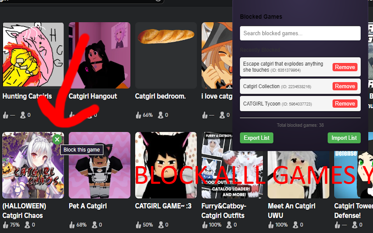 Roblox Game Blocker - 截图 2