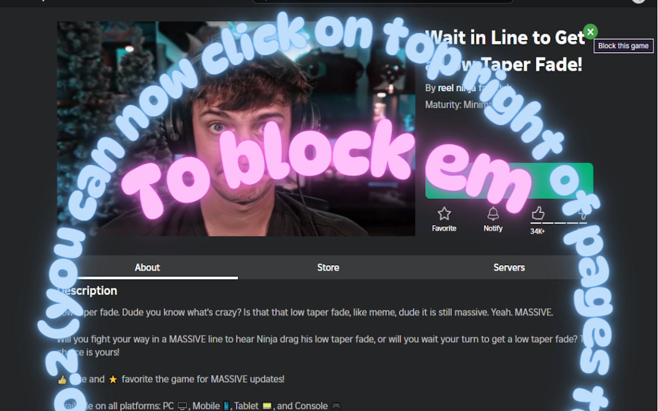 Roblox Game Blocker - 截图 3