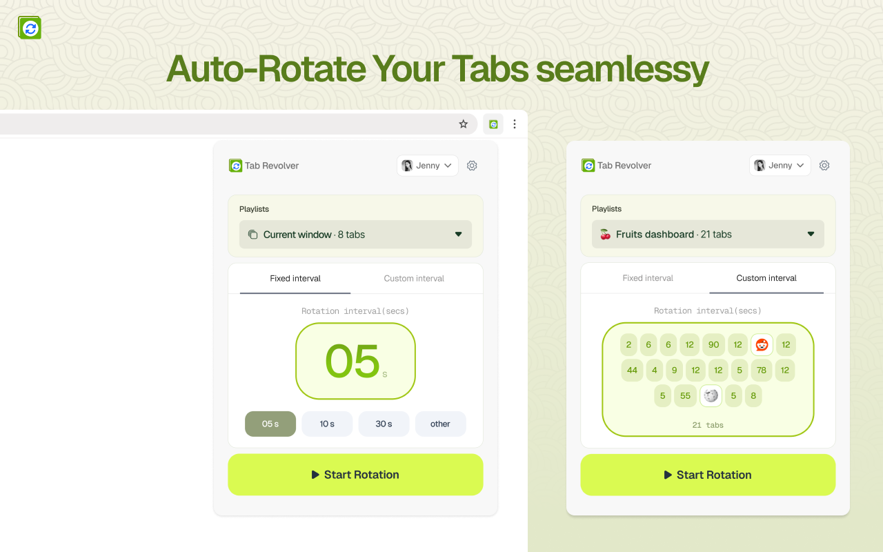 Tab Revolver – Auto rotate tabs for slideshow browsing - 截图 4