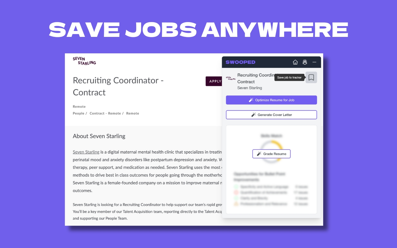 Swooped - Job Search Tracker, Resume Optimization, and AI Cover Letters - 截图 4