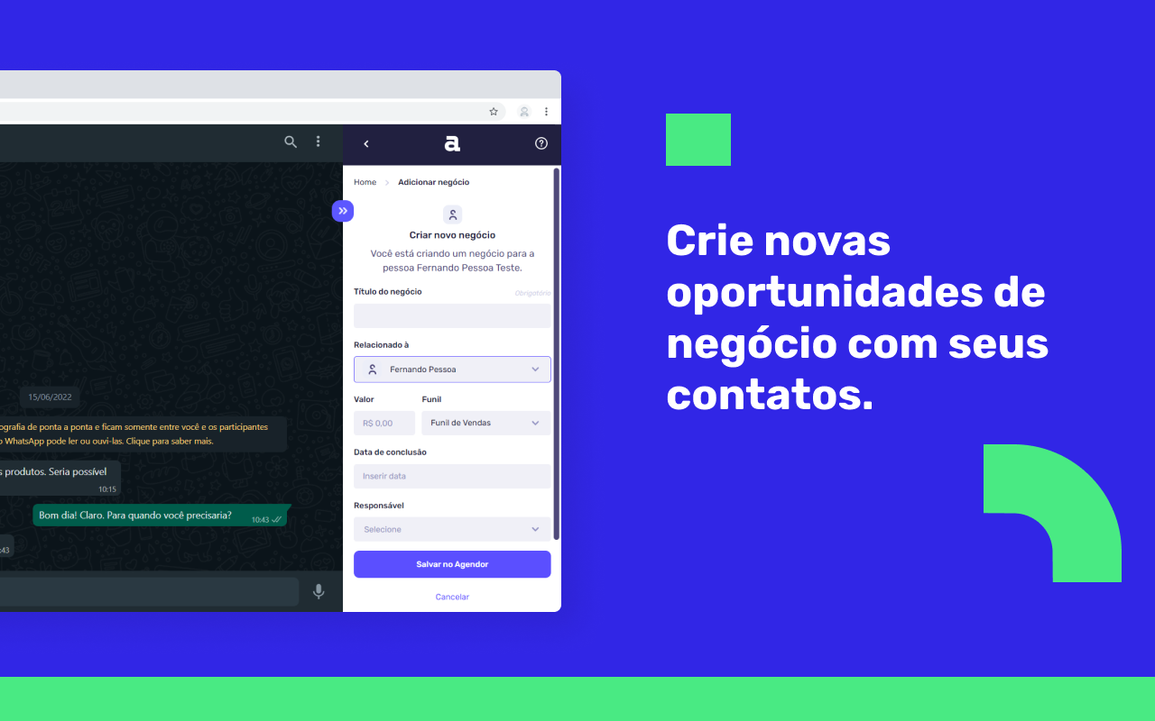 CRM de vendas para Whatsapp Web - via Agendor - 截图 3