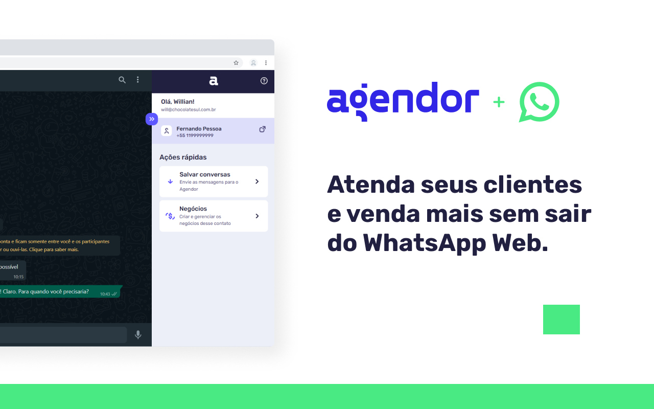 CRM de vendas para Whatsapp Web - via Agendor - 截图 5