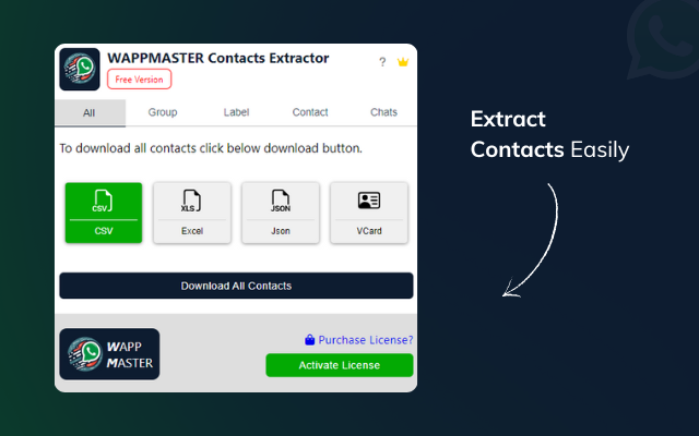 WAPPMASTER Contacts Extractor - 截图 1