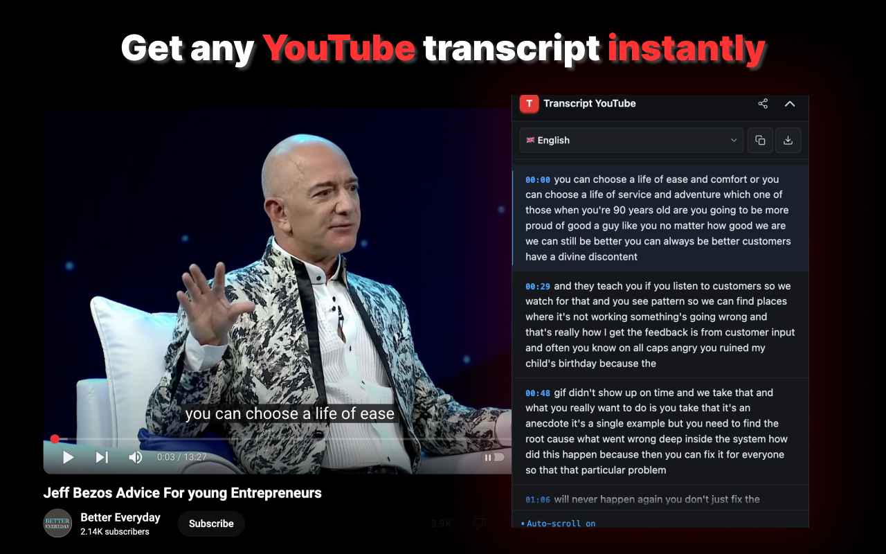转录 YouTube - 截图 1