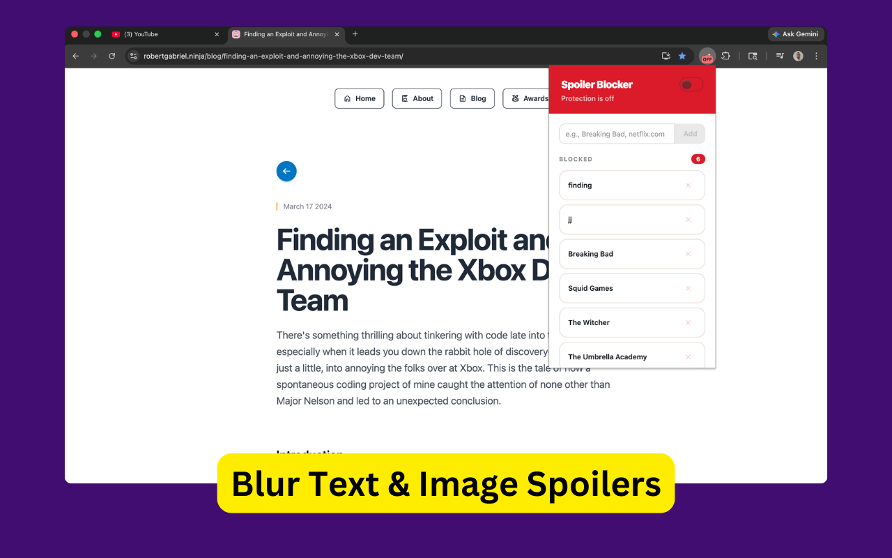 Hide Spoilers: Block & Blur Spoilers - 截图 2