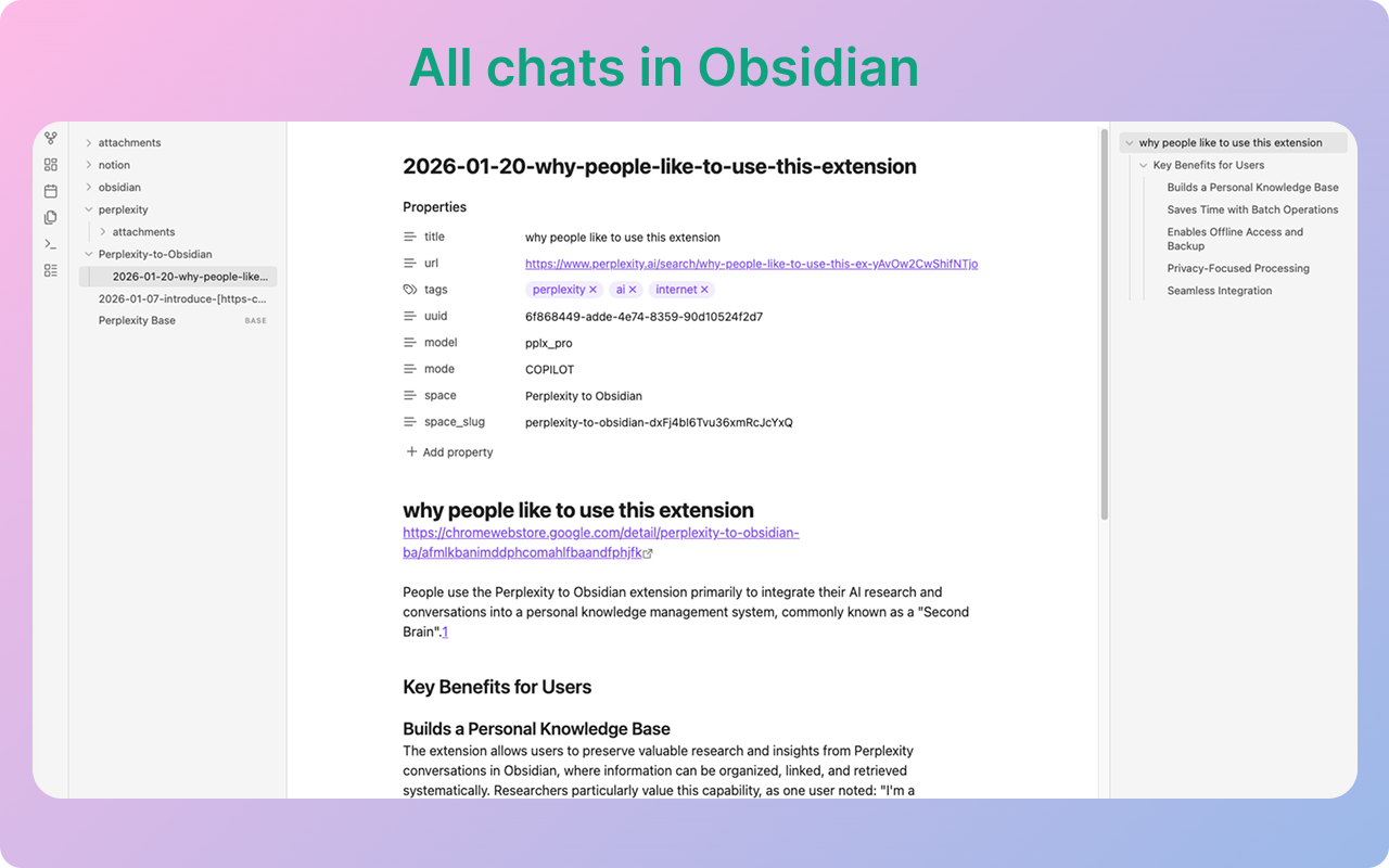 Perplexity 导出到 Obsidian - 批量导出 - 截图 4