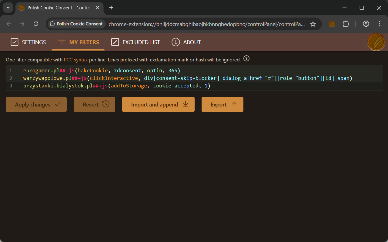 Polish Cookie Consent - 截图 2