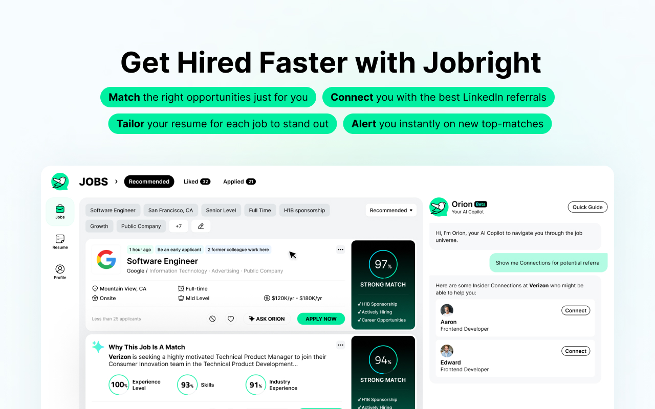 Jobright Autofill – Instant Job Applications, Job Match, AI Tailor Resume - 截图 3