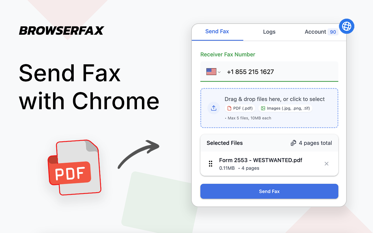 Browserfax – 使用 Google Chrome™ 在线发送传真 - 截图 2