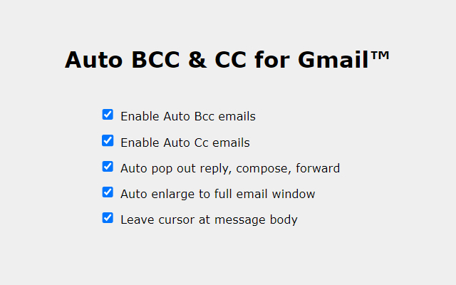 Auto BCC for Gmail™ - 截图 3