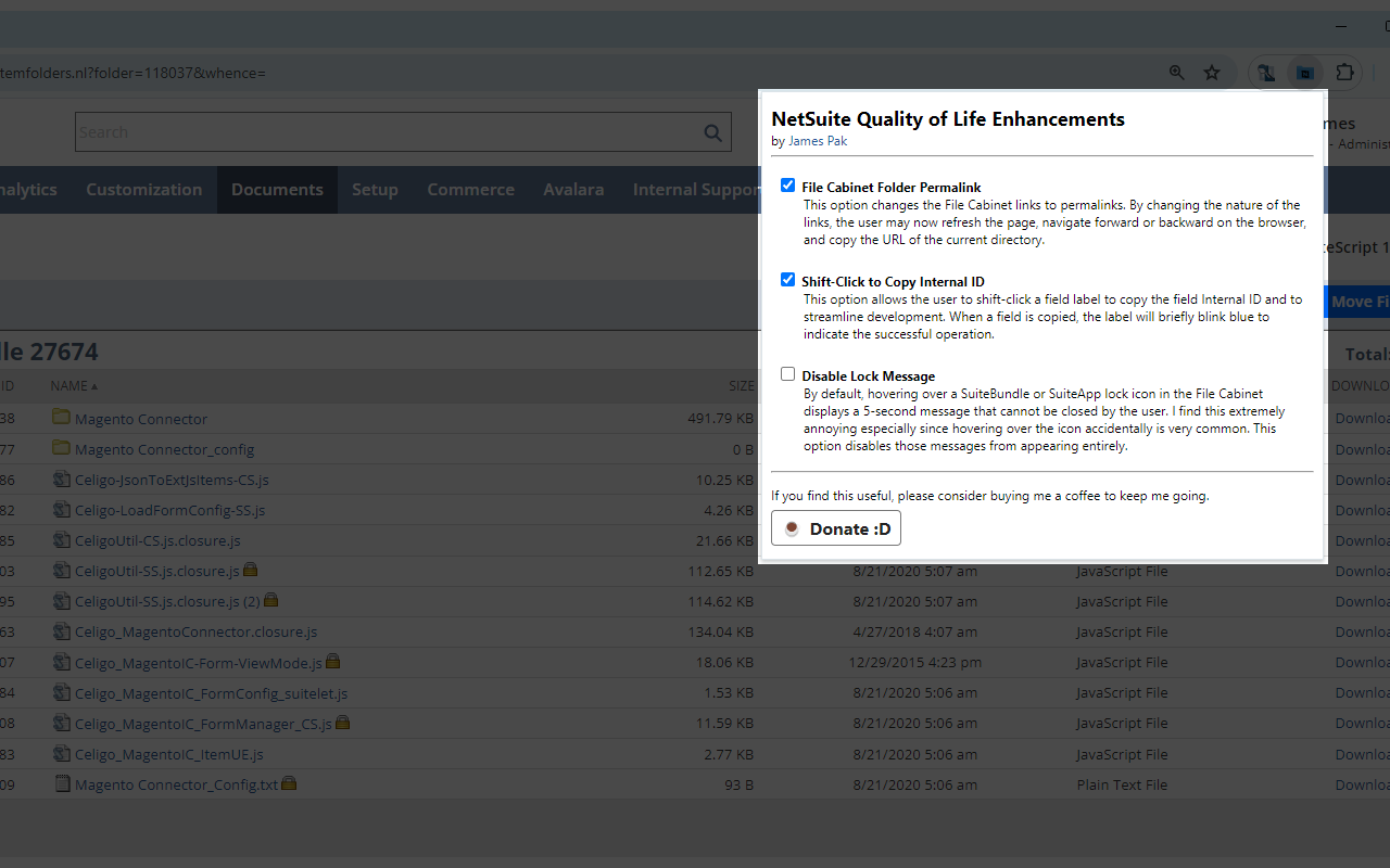 NetSuite Quality of Life Enhancements - 截图 1