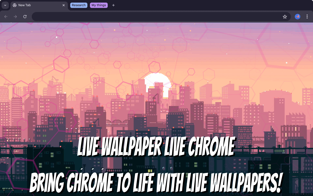 Pixel Lofi City Live Wallpaper New Tab - 截图 1