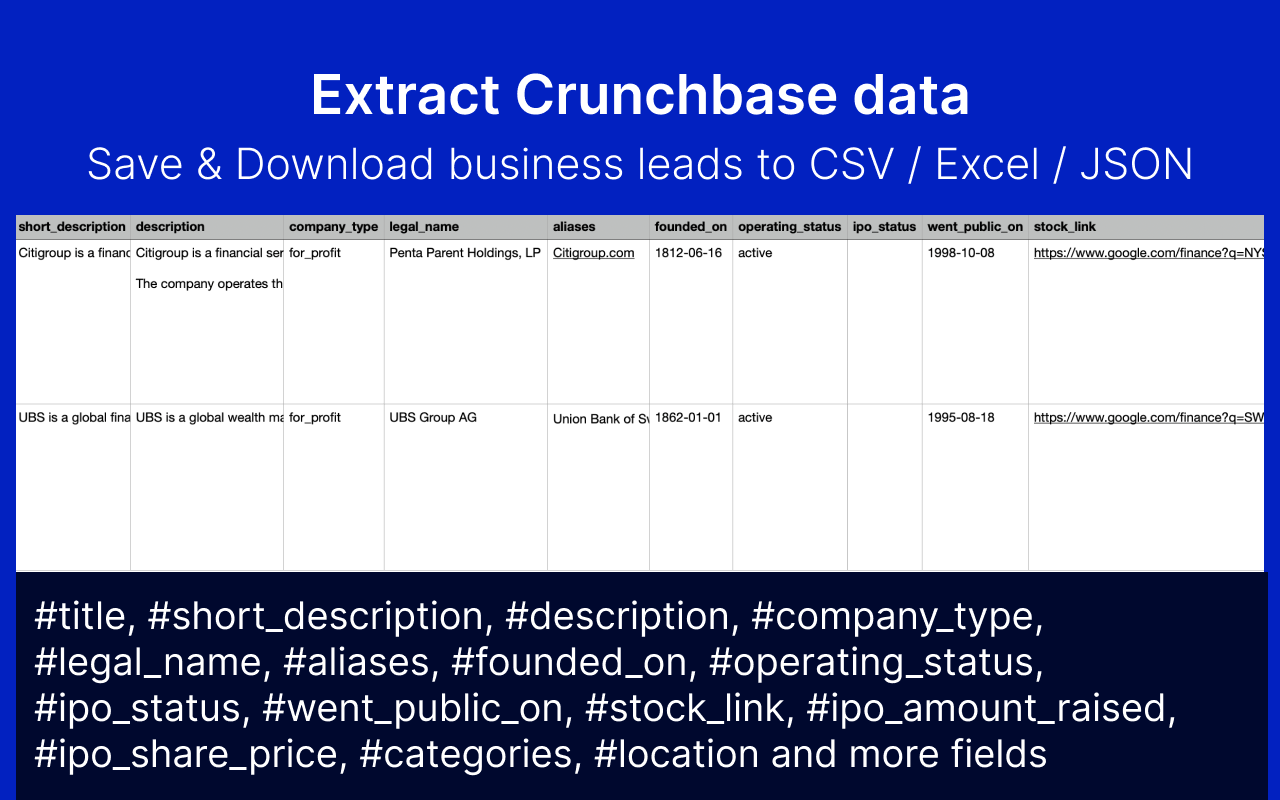 Crunchbase Scraper: Export Crunchbase search - 截图 2