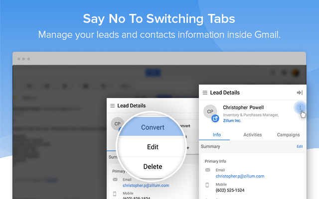 Zoho CRM for Gmail - 截图 5