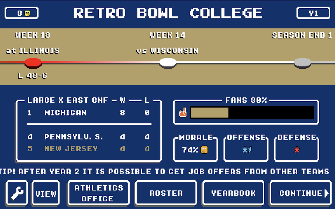 Retro Bowl College Unblocked - 截图 2