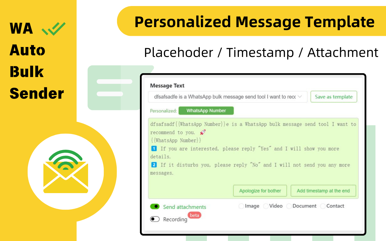 免费 WhatsApp 群发助手 - WA 群发工具 - 截图 1