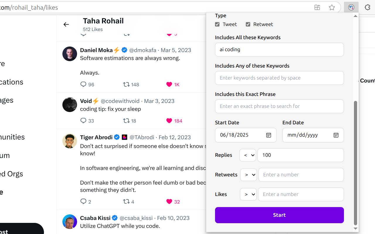 Mass Tweet Deletions & more | TweetStorm.ai - 截图 1