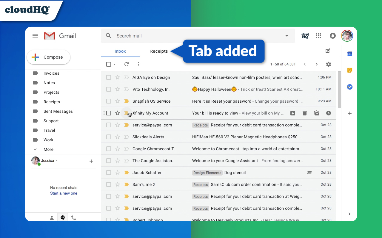 Gmail Tabs by cloudHQ - 截图 2