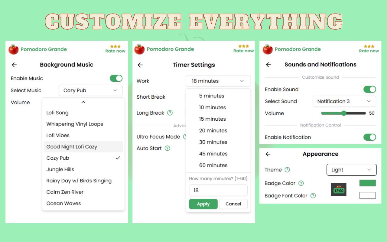 Pomodoro Grande: Advanced Productivity Timer - 截图 2