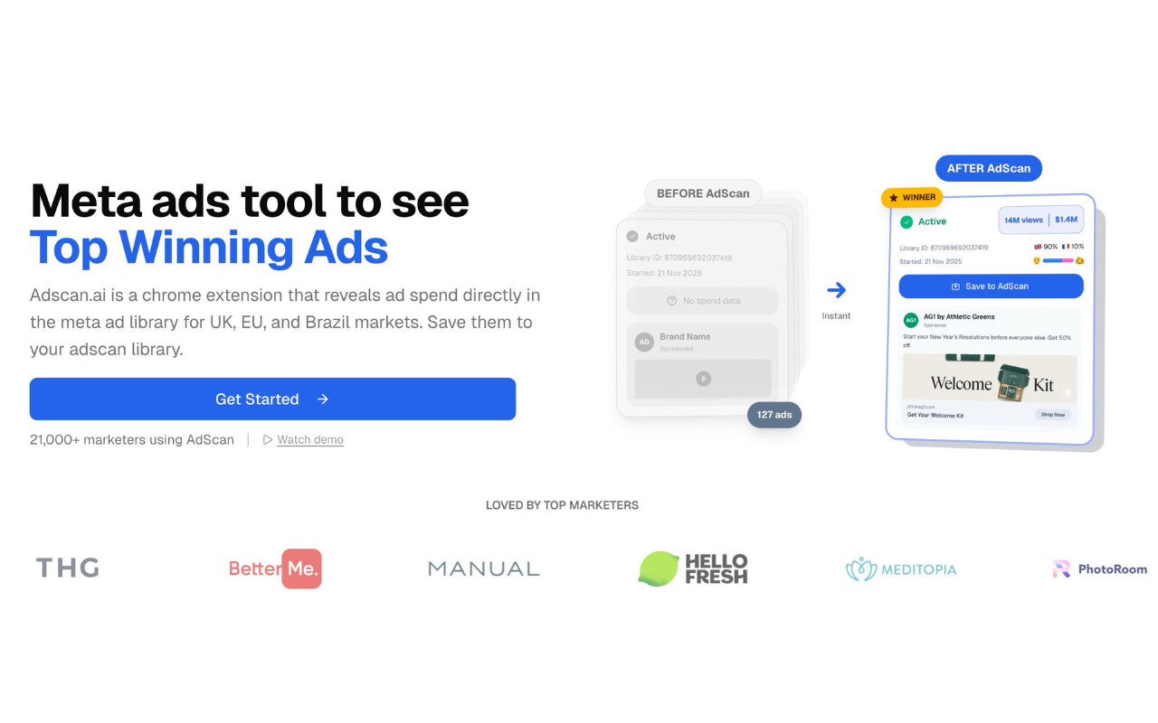 Save Facebook Ads & Reveal Ad Spend - Adscan.ai - 截图 2