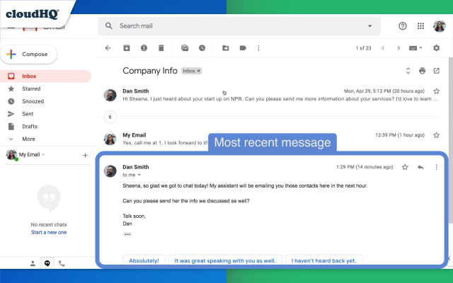 Conversation Thread Reversal for Gmail™ by cloudHQ - 截图 1