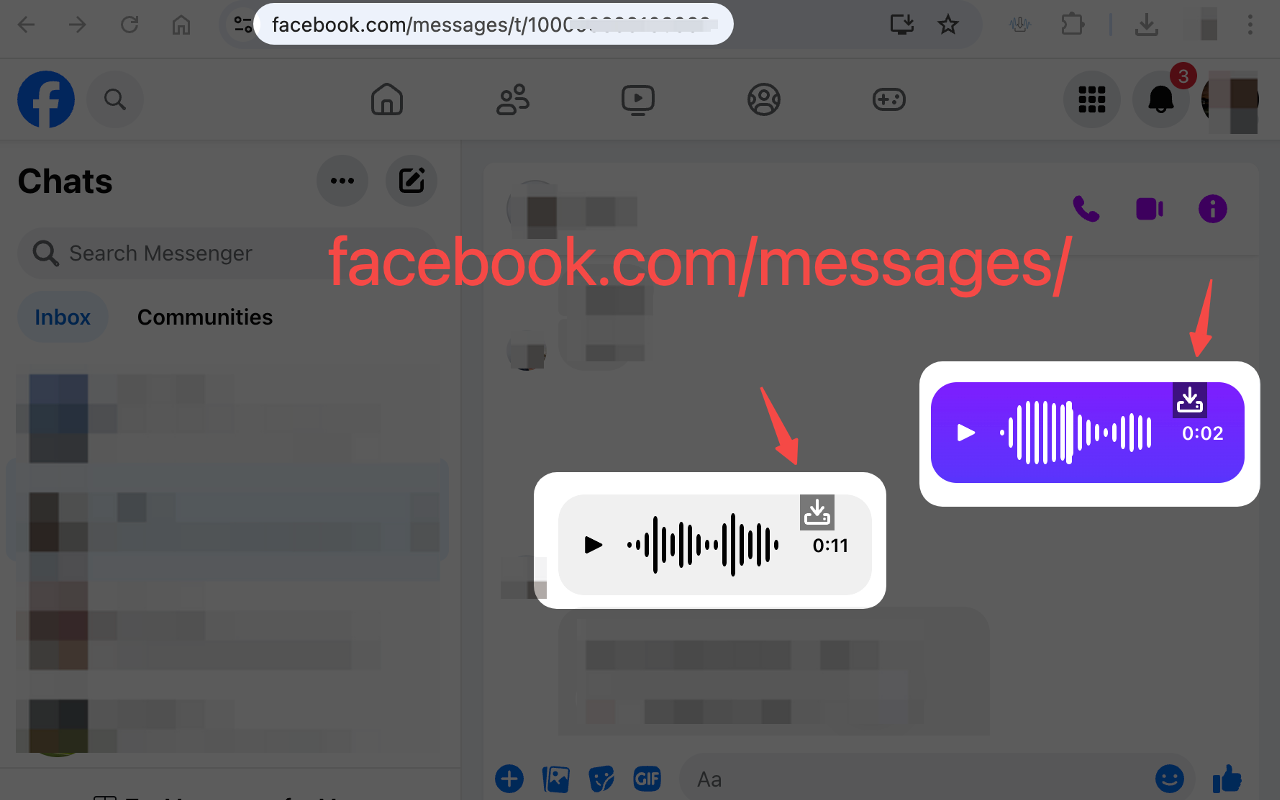 Download audio message Messenger/Instagram/Facebook Plus - 截图 2