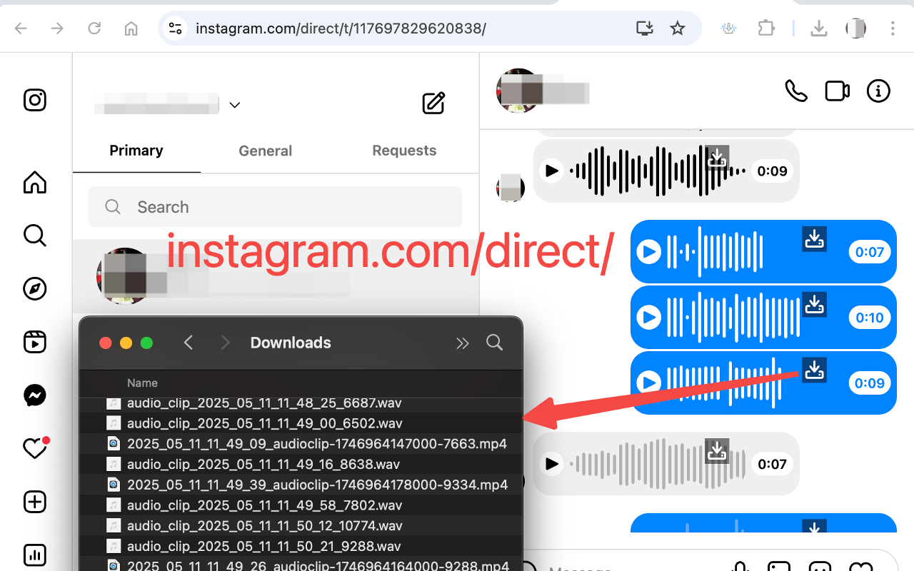 Download audio message Messenger/Instagram/Facebook Plus - 截图 3